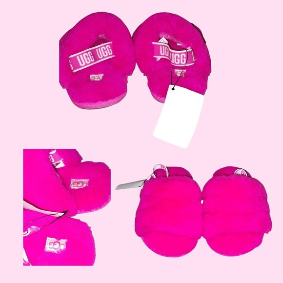 UGG Baby Fluff Yeah Slide Slippers Sandals Pink Size M 12–18 Month NEW Princess - Picture 1 of 6